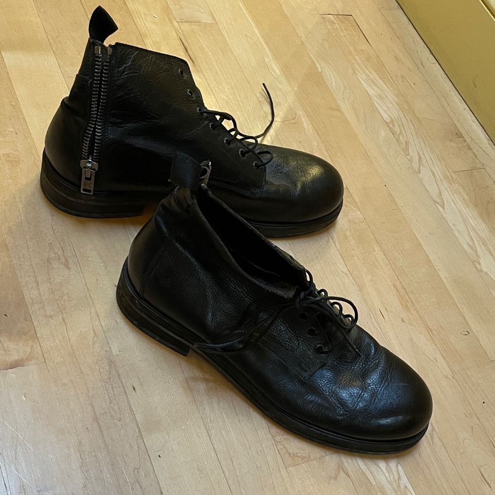 PANTANETTI Sleek Black Leather Men's Boots with Side Zipper